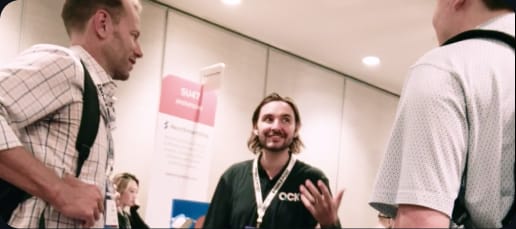QCK strategist at an event